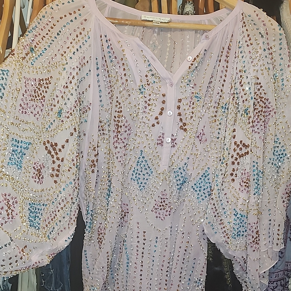 Antik Batik Pink Embellished Blouse - Picture 3 of 10